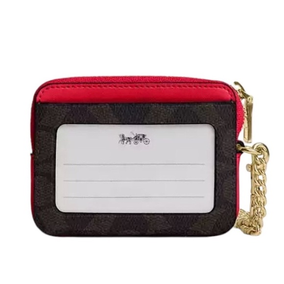 NWT Coach Zip Card Case In Signature Canvas - Picture 2 of 7